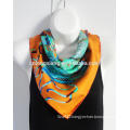 digital printed 14mm square twill silk scarf 90*90cm